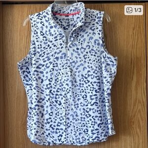 Tommy Bahama Sleeveless Blue and White Print Blouse